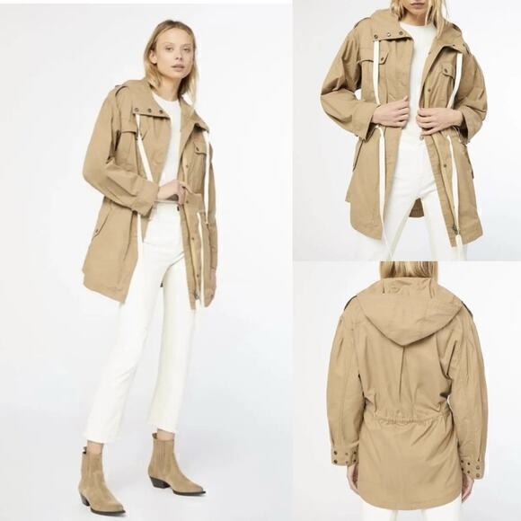 NWT FRAME Cotton-Blend Hooded‎ Parka Jacket Size M - Picture 12 of 14